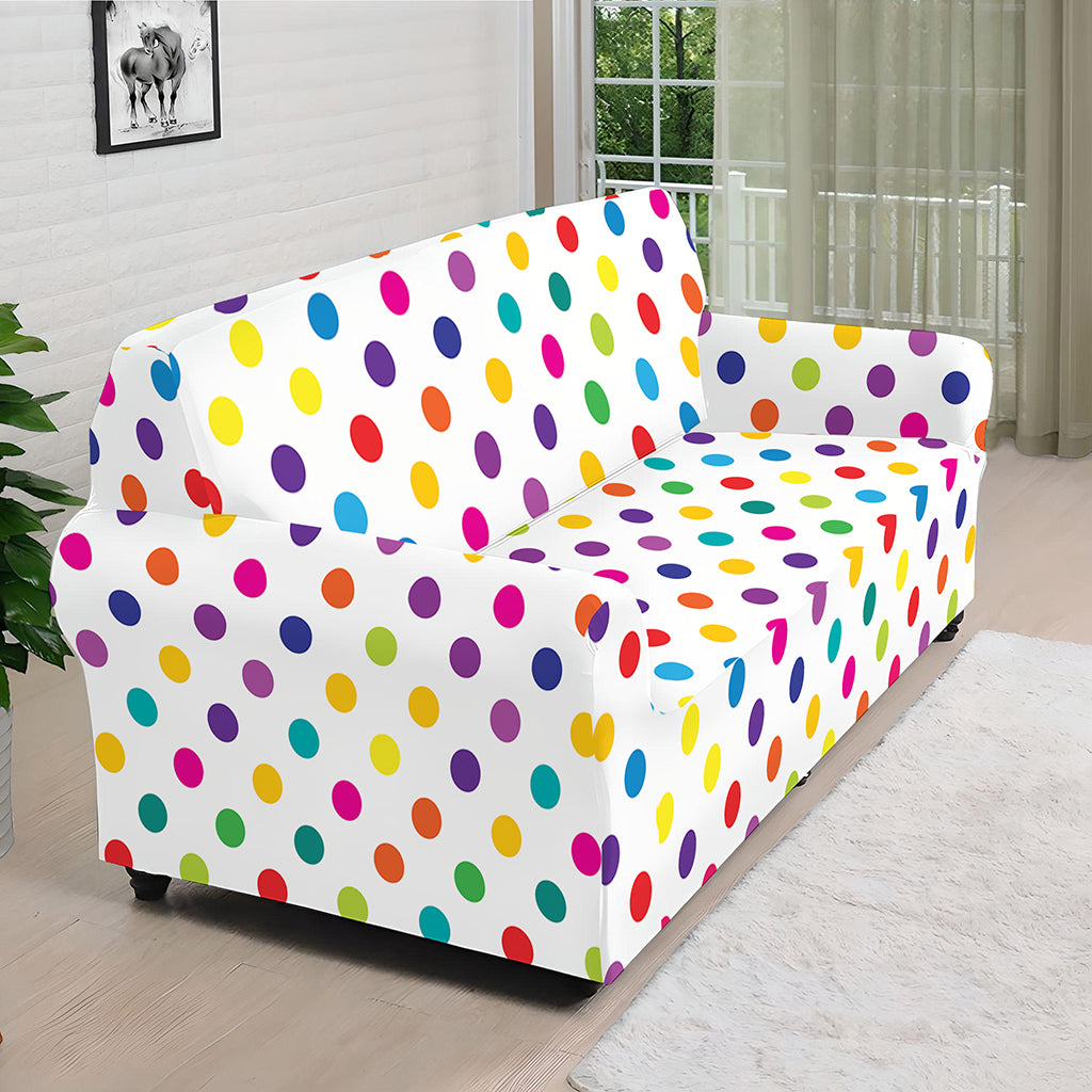 Colorful Polka Dot Pattern Print Sofa Cover