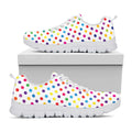 Colorful Polka Dot Pattern Print White Running Shoes