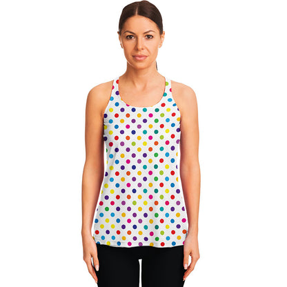 Colorful Polka Dot Pattern Print Women's Racerback Tank Top