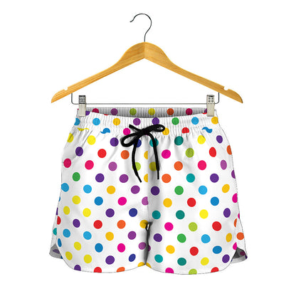 Colorful Polka Dot Pattern Print Women's Shorts