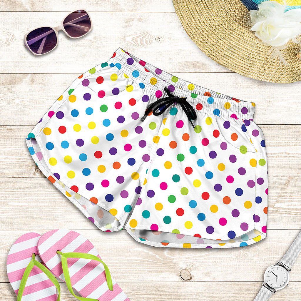 Colorful Polka Dot Pattern Print Women's Shorts