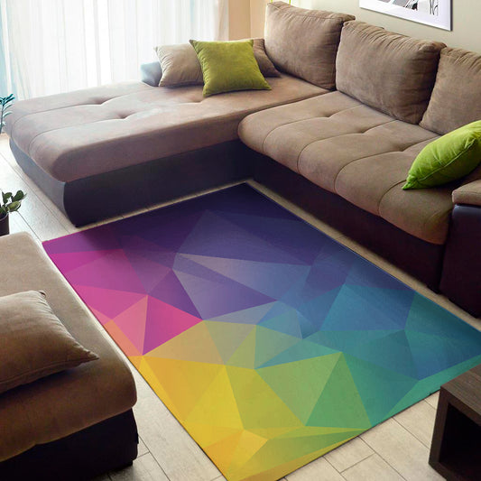 Colorful Polygonal Geometric Print Area Rug
