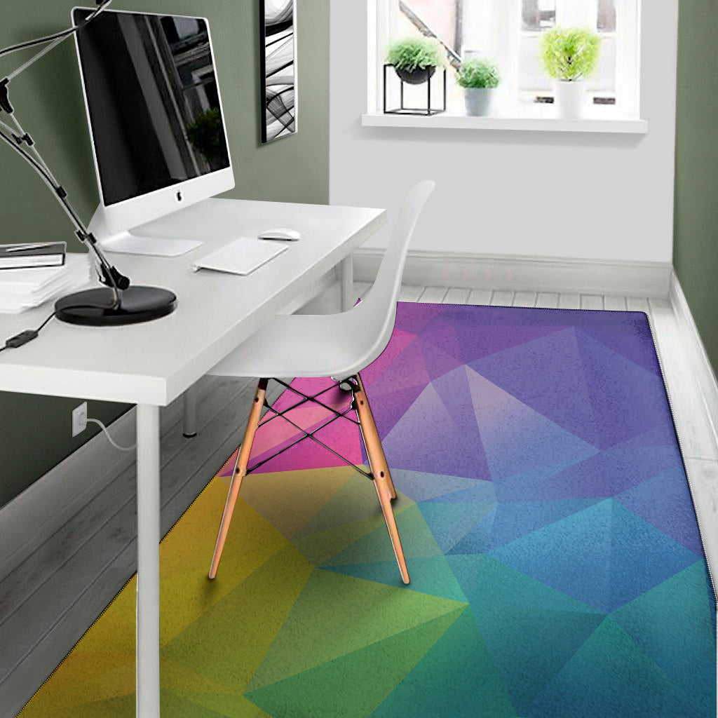 Colorful Polygonal Geometric Print Area Rug