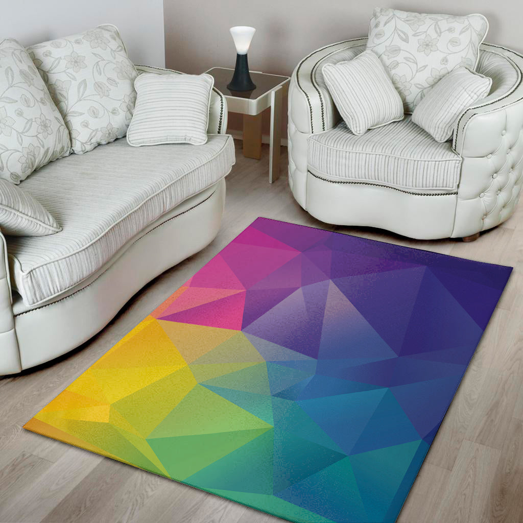 Colorful Polygonal Geometric Print Area Rug
