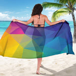 Colorful Polygonal Geometric Print Beach Sarong Wrap