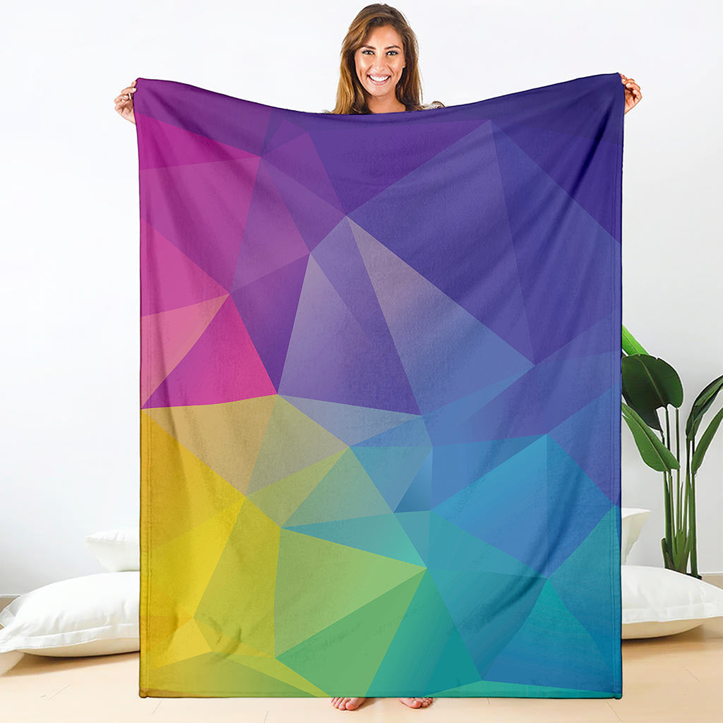 Colorful Polygonal Geometric Print Blanket