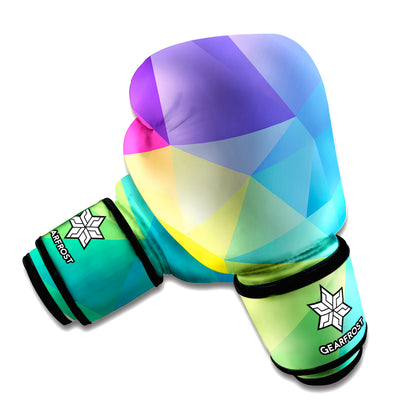 Colorful Polygonal Geometric Print Boxing Gloves