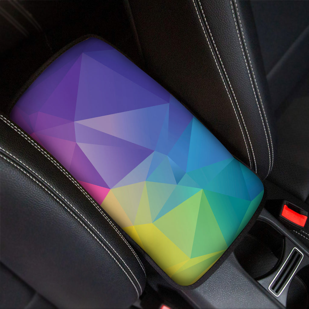 Colorful Polygonal Geometric Print Car Center Console Cover