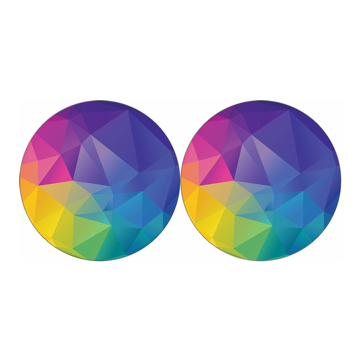 Colorful Polygonal Geometric Print Car Coasters