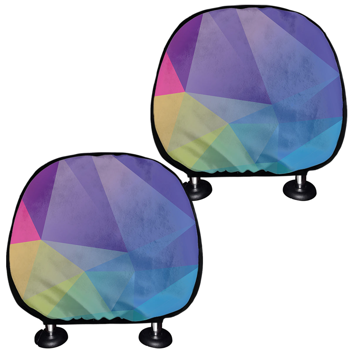 Colorful Polygonal Geometric Print Car Headrest Covers