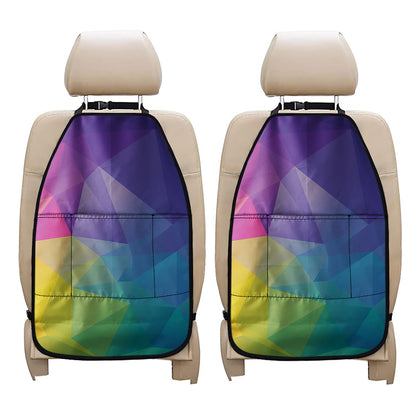 Colorful Polygonal Geometric Print Car Seat Organizers