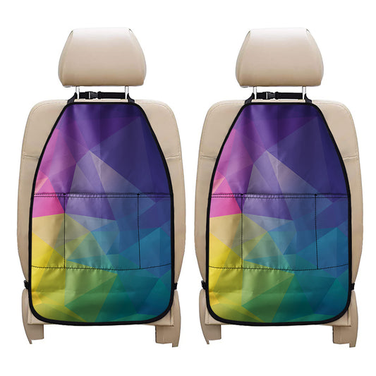 Colorful Polygonal Geometric Print Car Seat Organizers