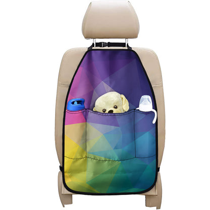 Colorful Polygonal Geometric Print Car Seat Organizers