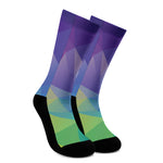 Colorful Polygonal Geometric Print Crew Socks