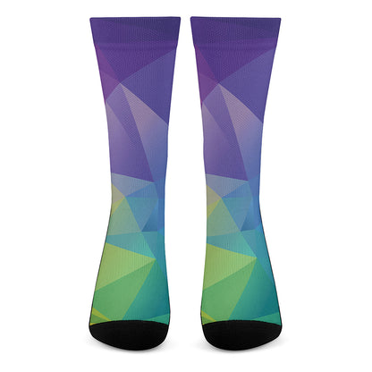Colorful Polygonal Geometric Print Crew Socks