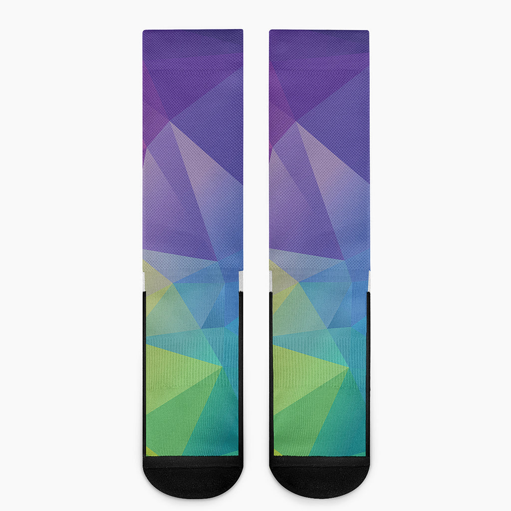 Colorful Polygonal Geometric Print Crew Socks