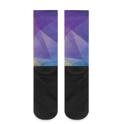 Colorful Polygonal Geometric Print Crew Socks