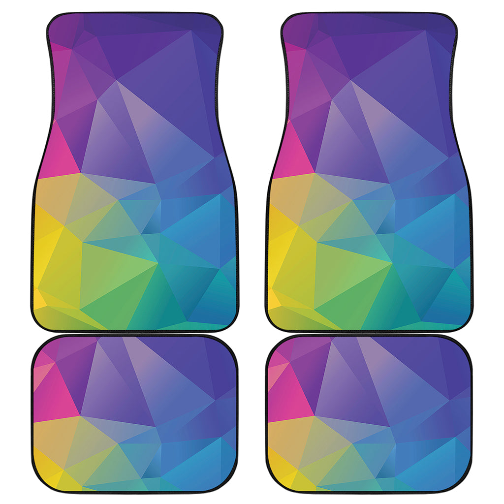 Colorful Polygonal Geometric Print Front and Back Car Floor Mats
