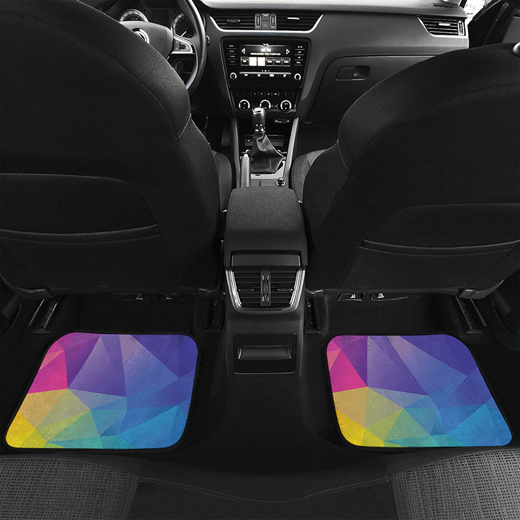Colorful Polygonal Geometric Print Front and Back Car Floor Mats