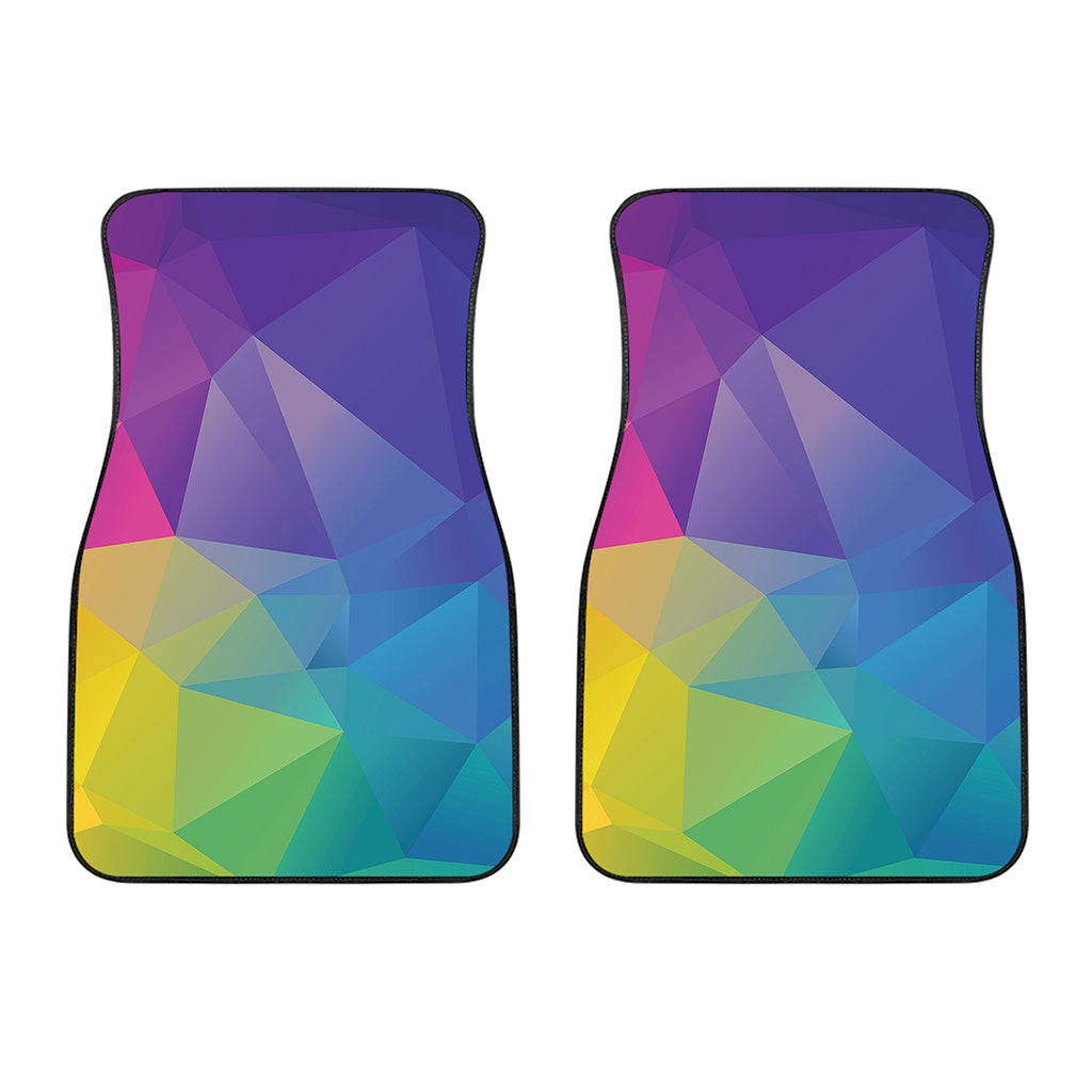 Colorful Polygonal Geometric Print Front Car Floor Mats