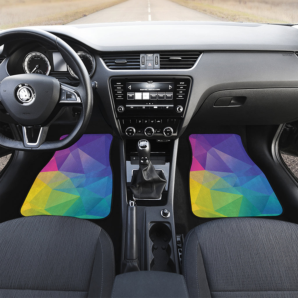 Colorful Polygonal Geometric Print Front Car Floor Mats