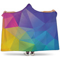 Colorful Polygonal Geometric Print Hooded Blanket