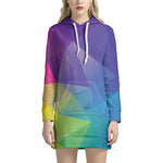 Colorful Polygonal Geometric Print Hoodie Dress
