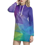 Colorful Polygonal Geometric Print Hoodie Dress