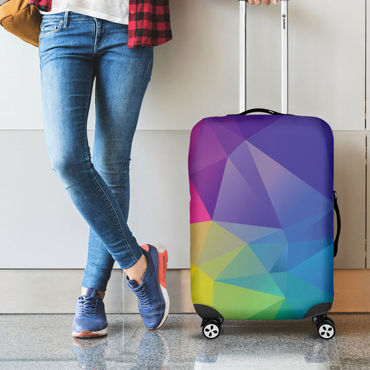 Colorful Polygonal Geometric Print Luggage Cover