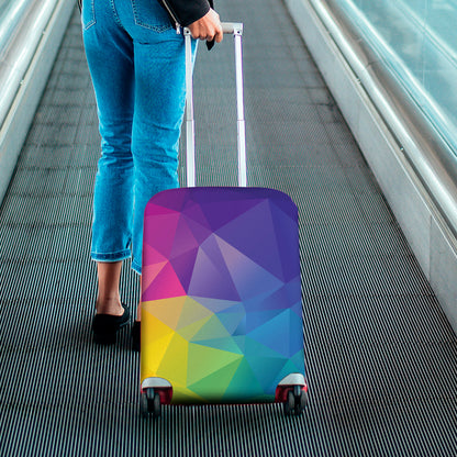 Colorful Polygonal Geometric Print Luggage Cover