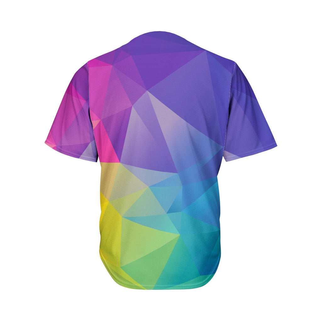 Colorful Polygonal Geometric Print Men's Baseball Jersey