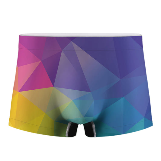 Colorful Polygonal Geometric Print Men's Boxer Briefs