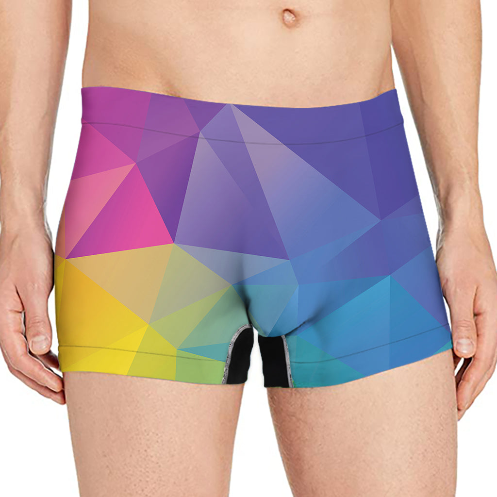 Colorful Polygonal Geometric Print Men's Boxer Briefs
