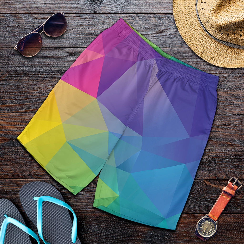 Colorful Polygonal Geometric Print Men's Shorts