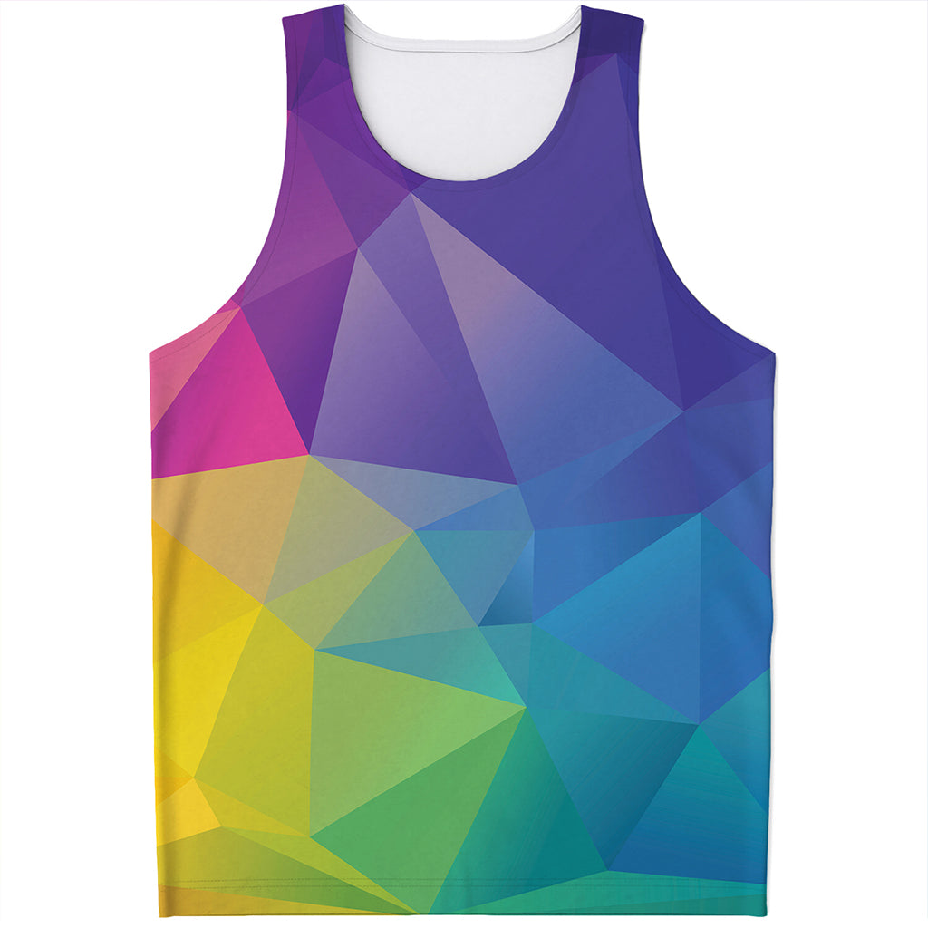 Colorful Polygonal Geometric Print Men's Tank Top