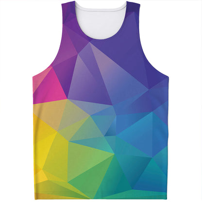 Colorful Polygonal Geometric Print Men's Tank Top