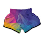 Colorful Polygonal Geometric Print Muay Thai Boxing Shorts