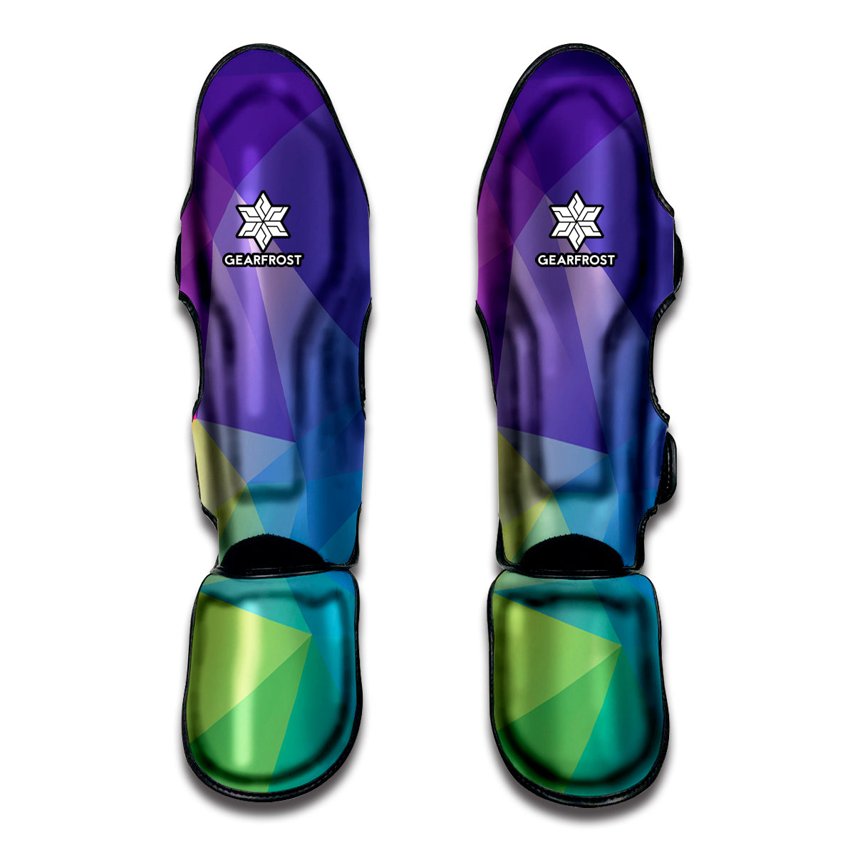 Colorful Polygonal Geometric Print Muay Thai Shin Guard