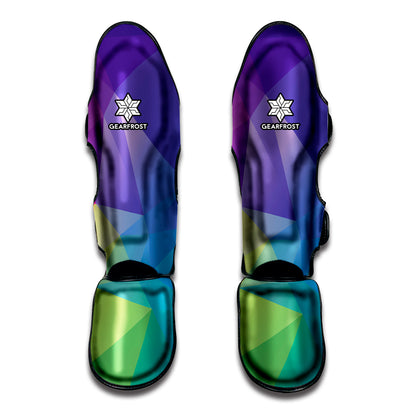 Colorful Polygonal Geometric Print Muay Thai Shin Guard