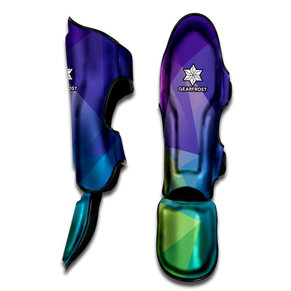 Colorful Polygonal Geometric Print Muay Thai Shin Guard