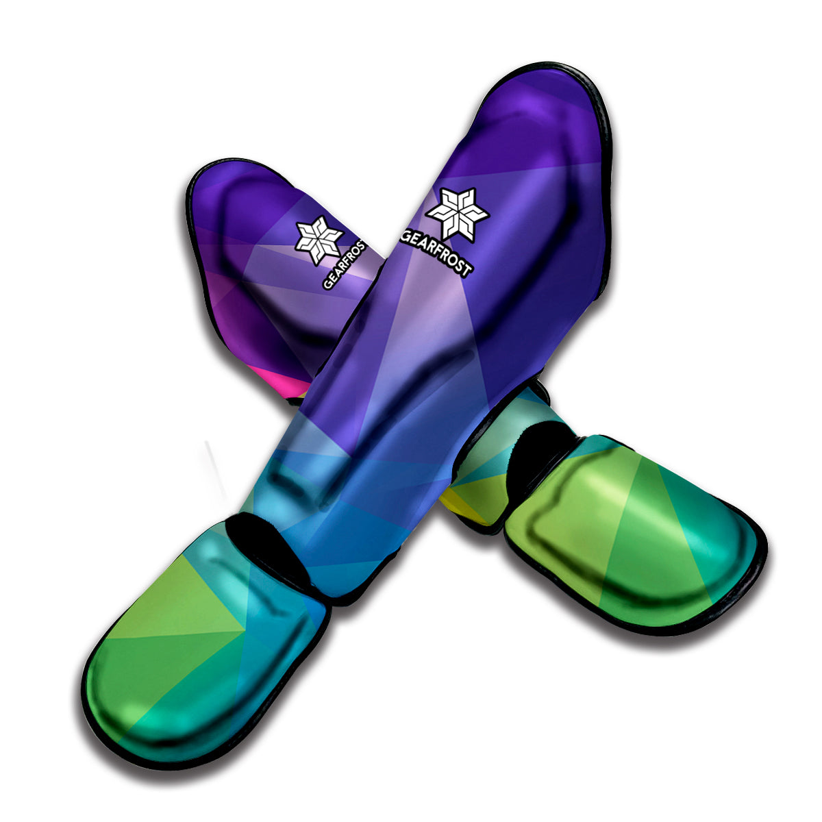 Colorful Polygonal Geometric Print Muay Thai Shin Guard