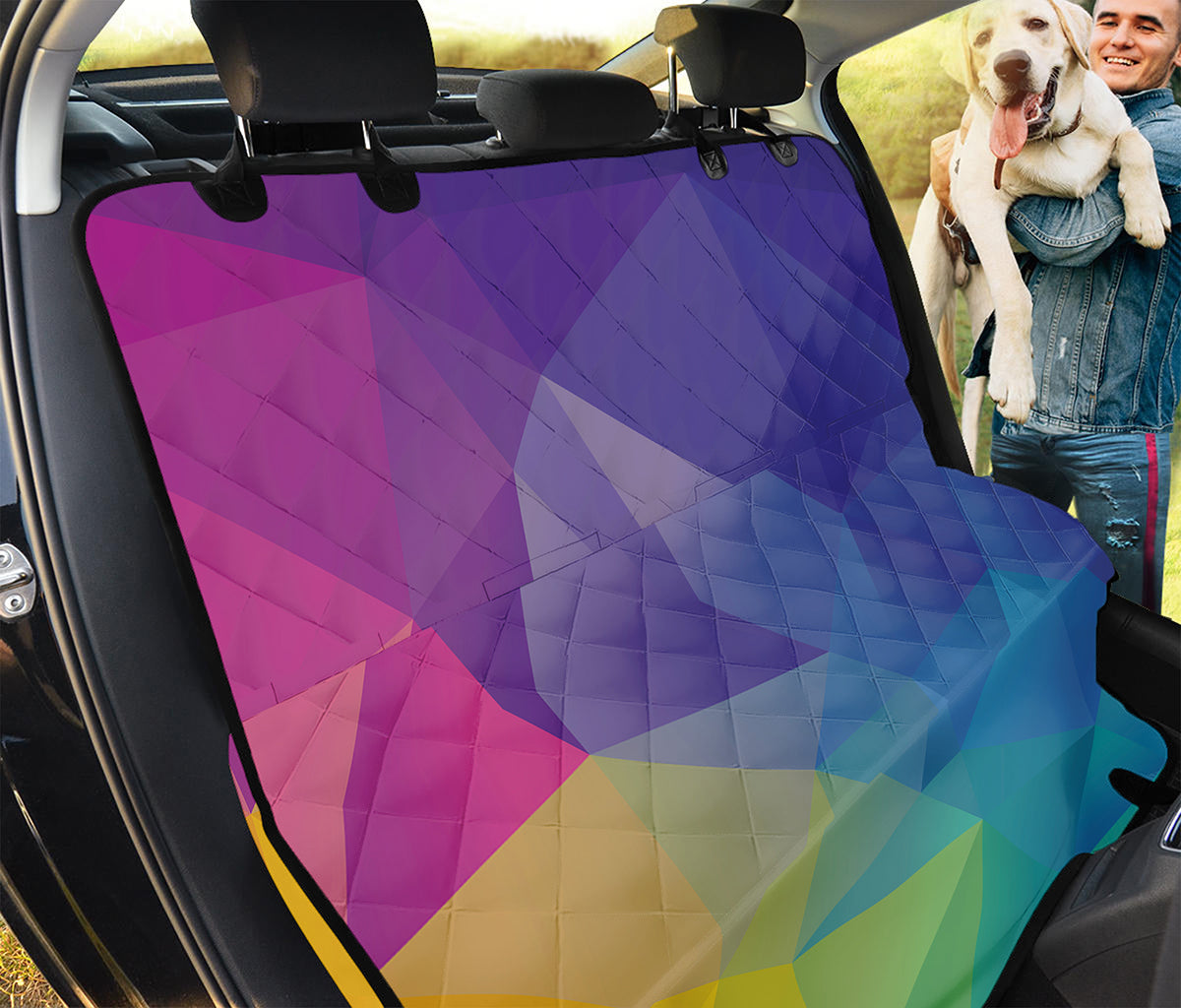 Colorful Polygonal Geometric Print Pet Car Back Seat Cover