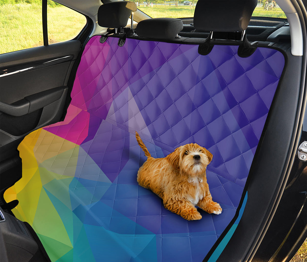 Colorful Polygonal Geometric Print Pet Car Back Seat Cover