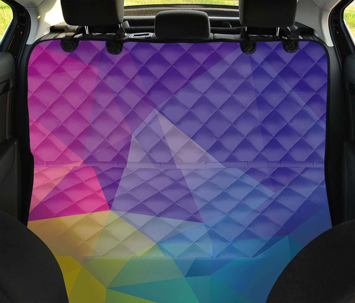 Colorful Polygonal Geometric Print Pet Car Back Seat Cover