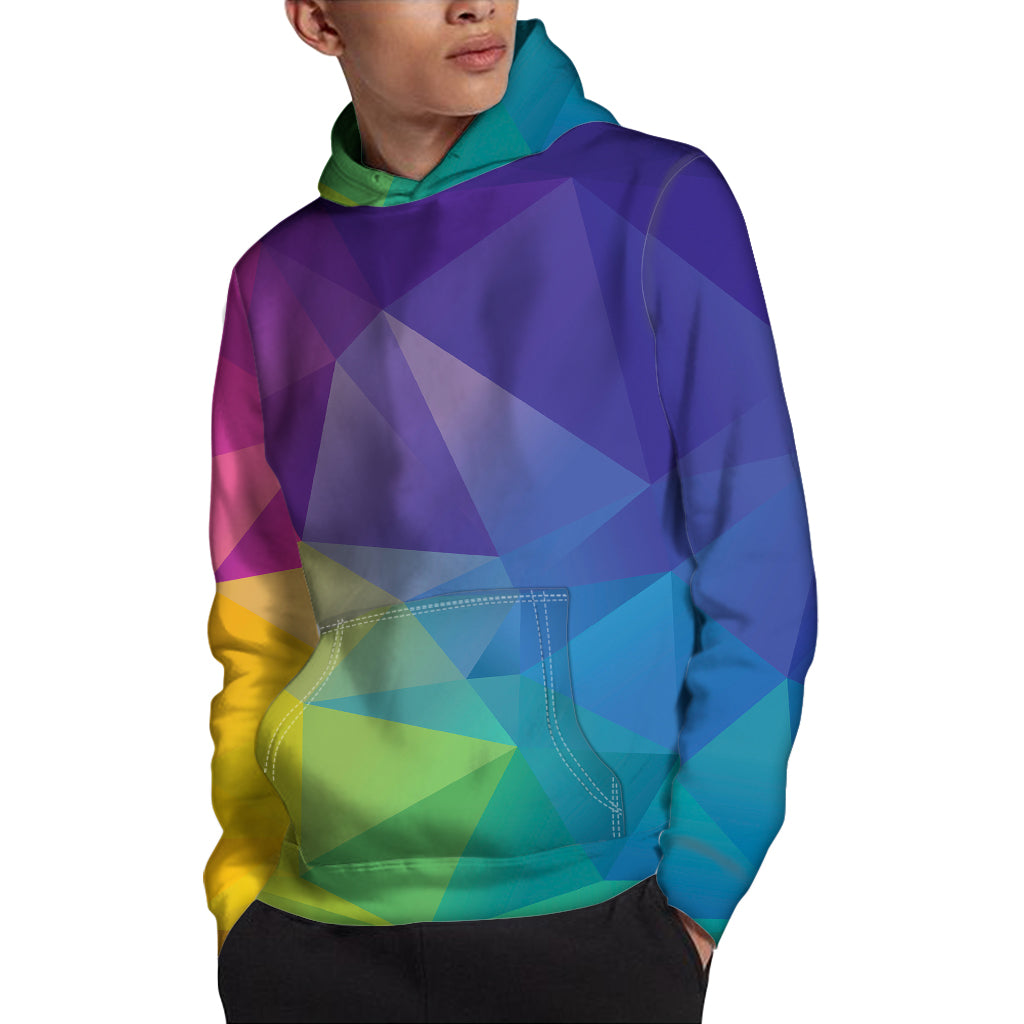 Colorful Polygonal Geometric Print Pullover Hoodie
