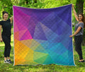 Colorful Polygonal Geometric Print Quilt