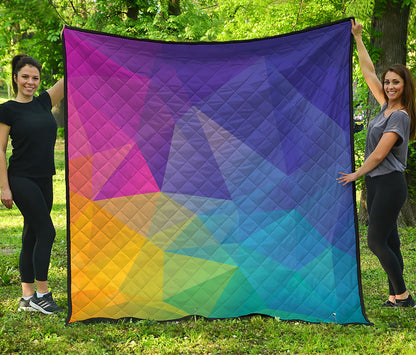 Colorful Polygonal Geometric Print Quilt