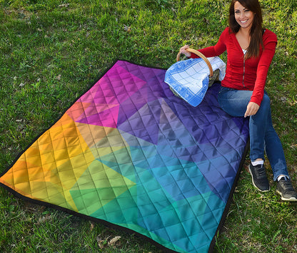 Colorful Polygonal Geometric Print Quilt