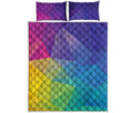 Colorful Polygonal Geometric Print Quilt Bed Set