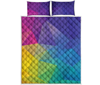 Colorful Polygonal Geometric Print Quilt Bed Set